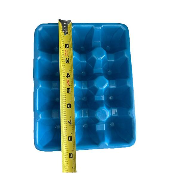 2 Ceramic Blue Egg Crates for Easter Eggs Refrigerator Jelly Belly Cupcake Dish - Picture 7 of 11